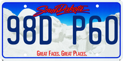 SD license plate 98DP60