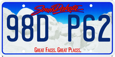 SD license plate 98DP62