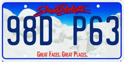 SD license plate 98DP63