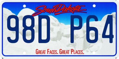 SD license plate 98DP64