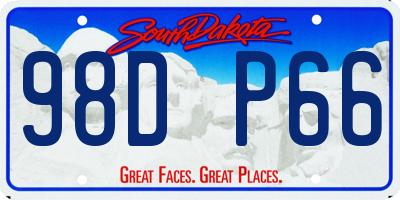 SD license plate 98DP66