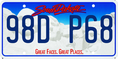 SD license plate 98DP68