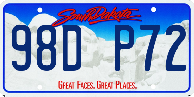 SD license plate 98DP72