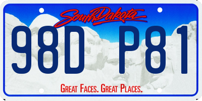 SD license plate 98DP81