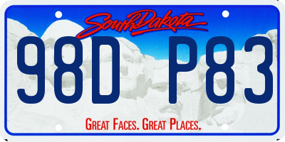 SD license plate 98DP83