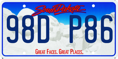 SD license plate 98DP86