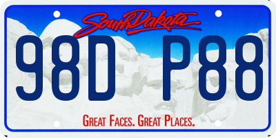SD license plate 98DP88