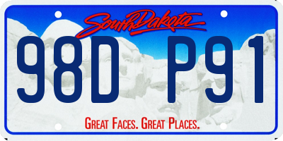 SD license plate 98DP91