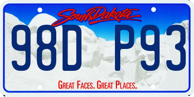 SD license plate 98DP93