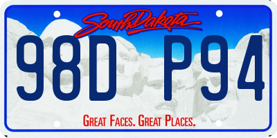 SD license plate 98DP94