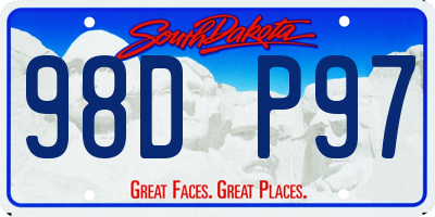 SD license plate 98DP97