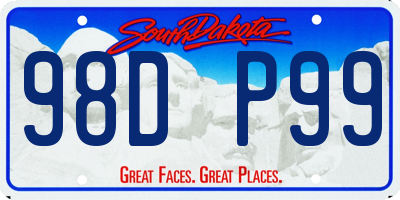 SD license plate 98DP99