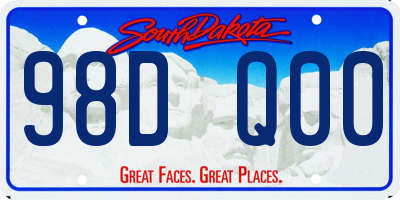 SD license plate 98DQ00