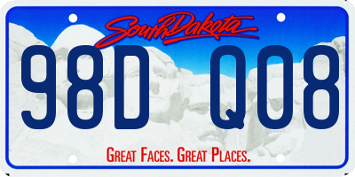 SD license plate 98DQ08