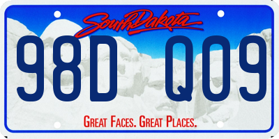 SD license plate 98DQ09