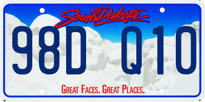 SD license plate 98DQ10