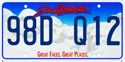 SD license plate 98DQ12