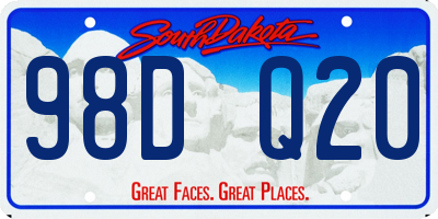 SD license plate 98DQ20
