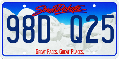 SD license plate 98DQ25