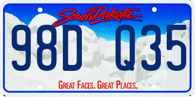 SD license plate 98DQ35