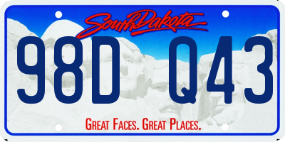 SD license plate 98DQ43