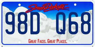 SD license plate 98DQ68
