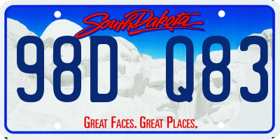 SD license plate 98DQ83