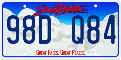 SD license plate 98DQ84