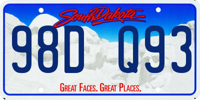 SD license plate 98DQ93