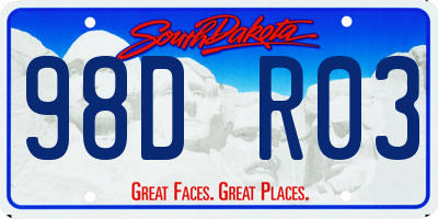 SD license plate 98DR03