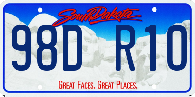 SD license plate 98DR10