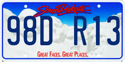 SD license plate 98DR13