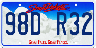 SD license plate 98DR32