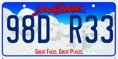 SD license plate 98DR33