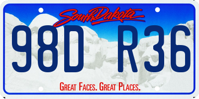 SD license plate 98DR36