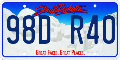 SD license plate 98DR40