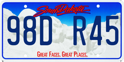 SD license plate 98DR45