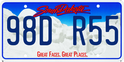 SD license plate 98DR55