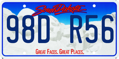 SD license plate 98DR56