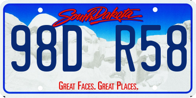 SD license plate 98DR58