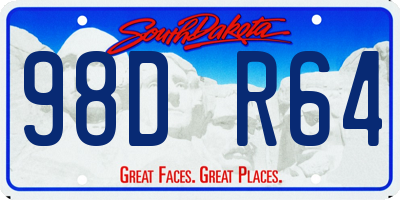 SD license plate 98DR64