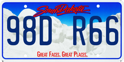 SD license plate 98DR66