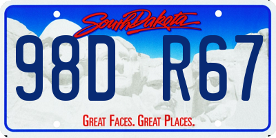 SD license plate 98DR67