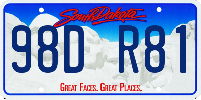 SD license plate 98DR81