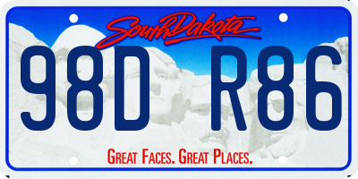 SD license plate 98DR86