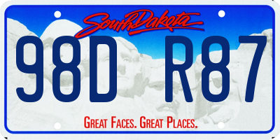SD license plate 98DR87