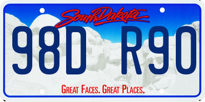 SD license plate 98DR90