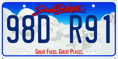SD license plate 98DR91