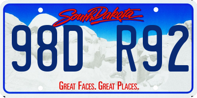SD license plate 98DR92