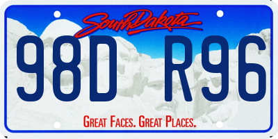 SD license plate 98DR96